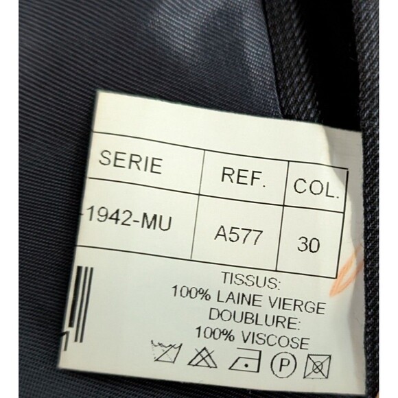 DE Fursac Wool Blazer Men's Size 48 Charcoal Single-Breasted Notch Lapel Jacket - Picture 9 of 11